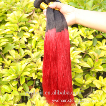 Cheap Malaysia ombre human hair 10-26inch 7a colored red hair weave 1B/burgundy two tone ombre remy hair weaving paypal accept